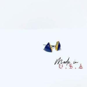 Triangle Gold base Earring - Royal Purple